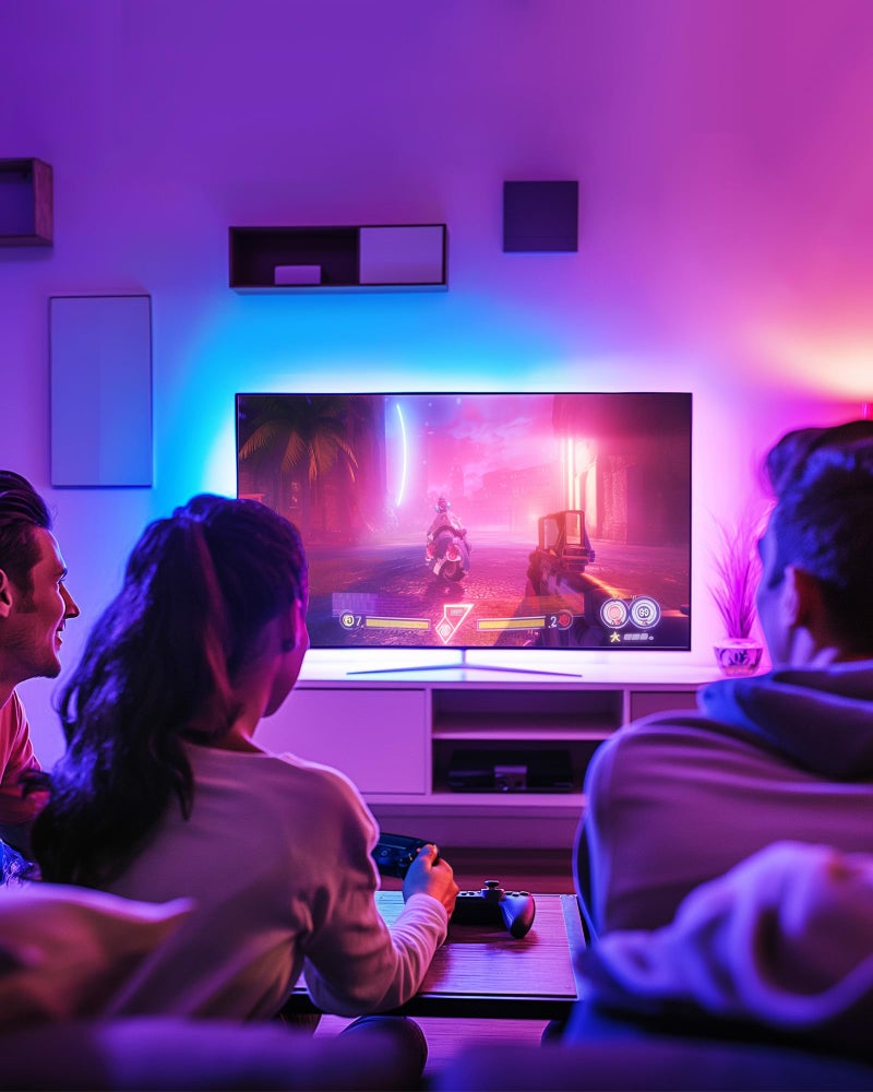 HitLights LED Strip Lights, HitLights 4 Pre-Cut 1ft/4ft Small Light Strips Dimmable, RGB 5050 Color Changing LED Tape Light with Remote and UL-Listed Adapter for TV Backlight, Bedroom, Cabinet Shelf Display - Image 5