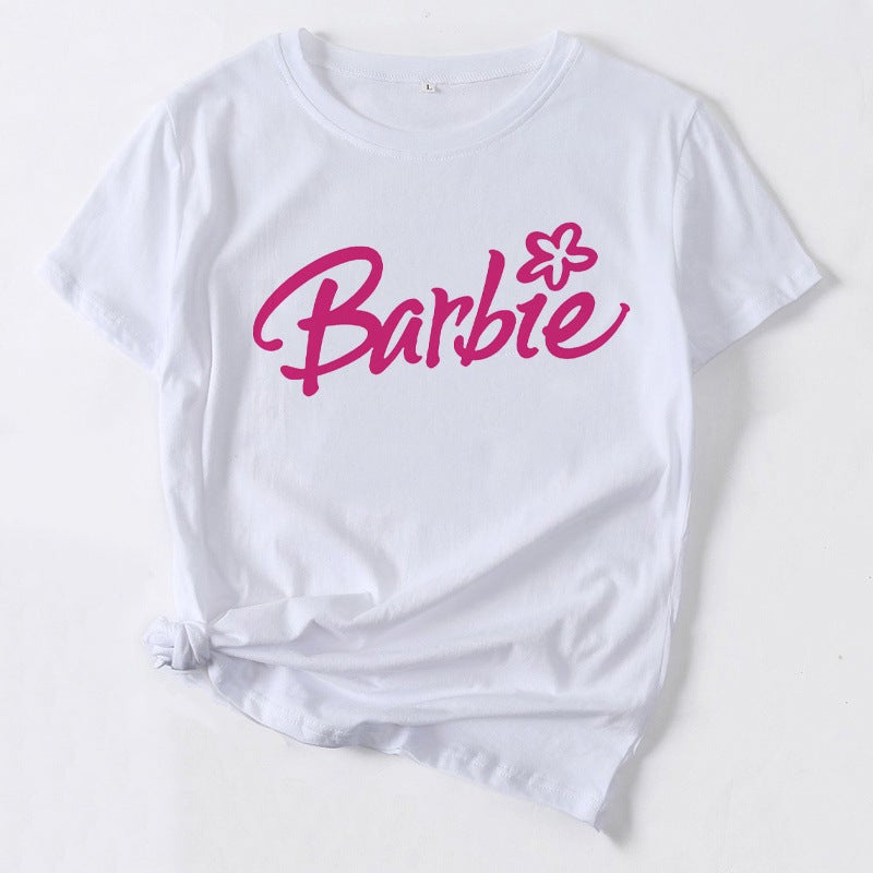 Barbie Barbie Cartoon Print Short Sleeve T-Shirt Women Top Wish Sale - Image 4