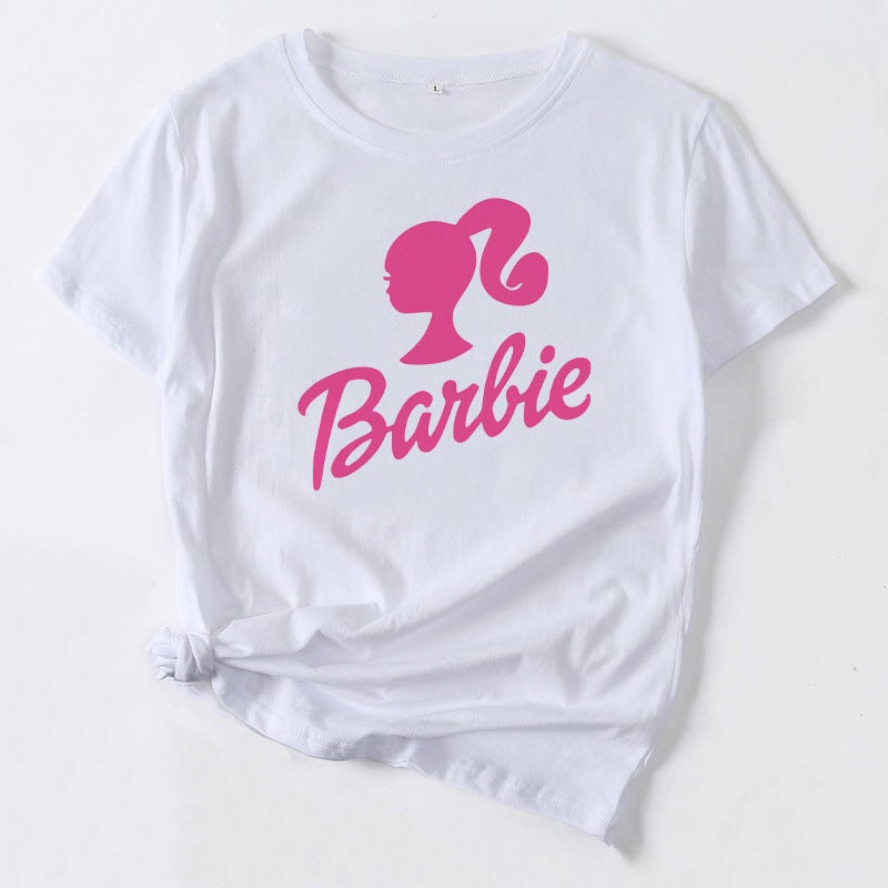 Barbie Barbie Cartoon Print Short Sleeve T-Shirt Women Top Wish Sale - Image 3