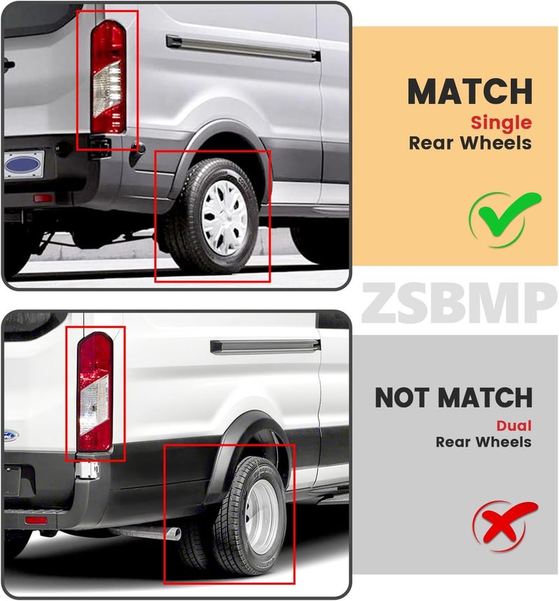 ZSBMP Tail Lights for Ford Transit 150 250 350 350HD (2015-2023) - Right Passenger Side with New Bulbs - Image 3
