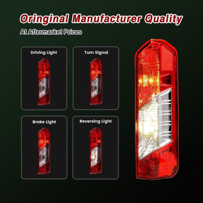ZSBMP Tail Lights for Ford Transit 150 250 350 350HD (2015-2023) - Right Passenger Side with New Bulbs - Image 4