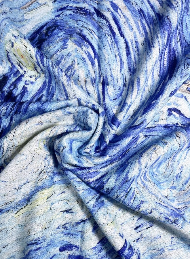 VIUJUH Pashmina Soft Cashmere Feel Scarf For Women Elegant Large Winter Warm Scarves,Van Gogh Gifts, Shawl Wraps for Women,Shawl Wrap Gifts Monet Klimt Van Gogh's Art Printed (Van Gogh) - Image 3