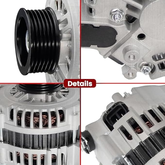 AOTPAT Upgraded New Alternator for:-Nissan Sentra 2002 2003 2004 2005 2006 BASE CA GXE S XE 1.8L L4 GAS, 12V 80Amp 6Grooves, Performance Replacement OE # 23100-4Z400, 13937, 23100-AU000 - Image 5