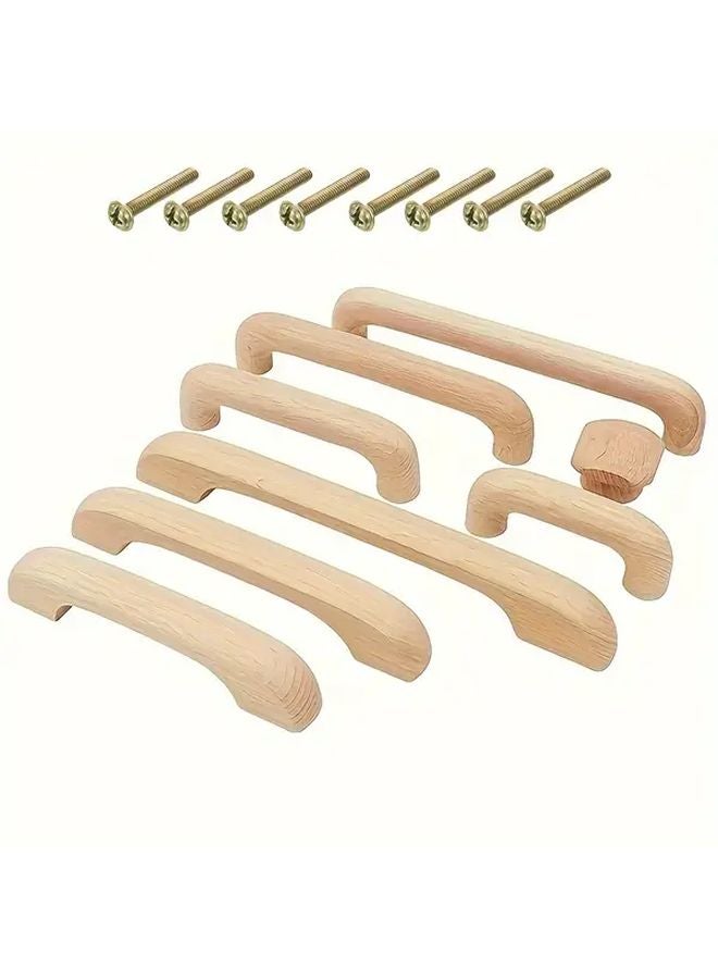 10pcs Solid Wood Handles Hole Spacing 128mm For Furniture Wardrobes Drawers - Image 3