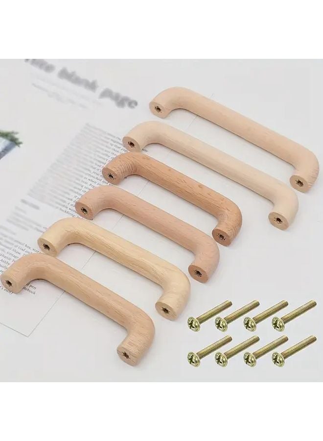 10pcs Solid Wood Handles Hole Spacing 128mm For Furniture Wardrobes Drawers - Image 2