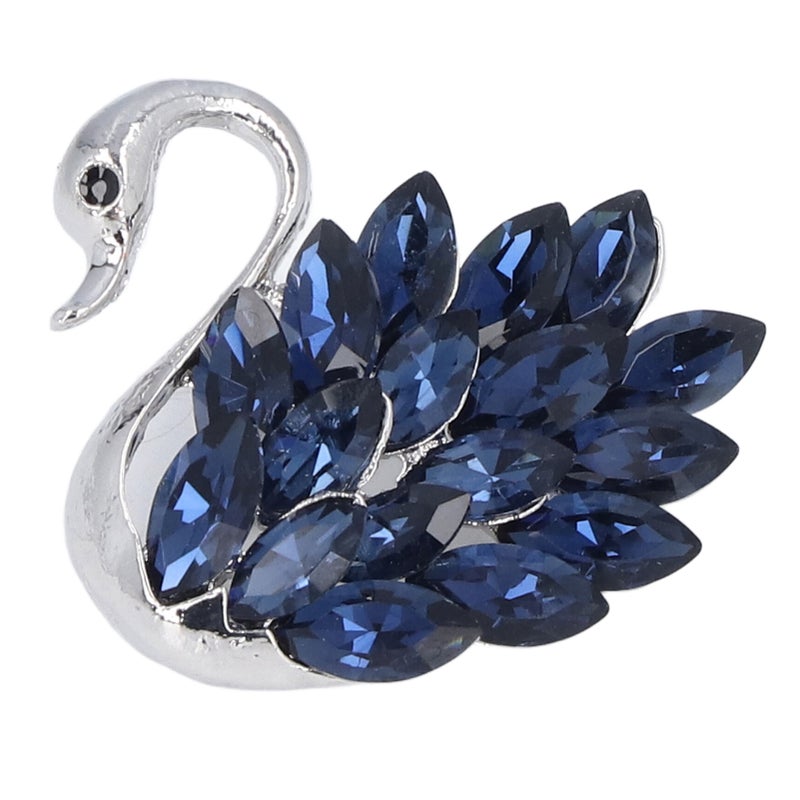 Brooch Swan Shape Premium Alloy Unique Design Exquisite Highly Durable Eye Catching Blue Brooch for Party Dating Wedding - Image 5
