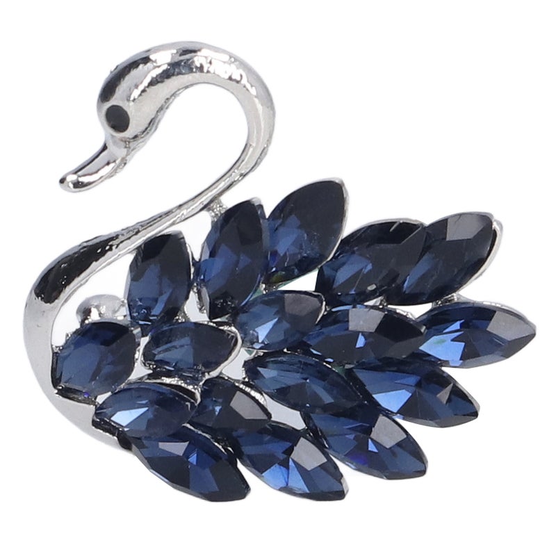Brooch Swan Shape Premium Alloy Unique Design Exquisite Highly Durable Eye Catching Blue Brooch for Party Dating Wedding - Image 1
