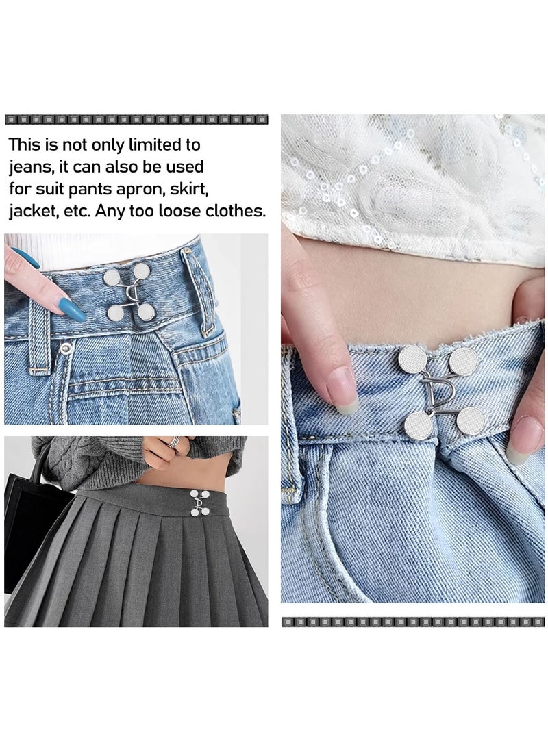 SUNSAR 24 Pieces Detachable and Reusable Pant Waist Tightener - No Sewing Required, Adjustable Waist Buckle Extender for Loose Jeans (4 Set) - Image 3