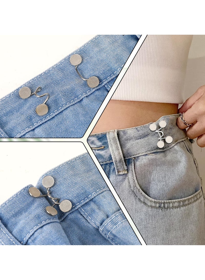 SUNSAR 24 Pieces Detachable and Reusable Pant Waist Tightener - No Sewing Required, Adjustable Waist Buckle Extender for Loose Jeans (4 Set) - Image 5