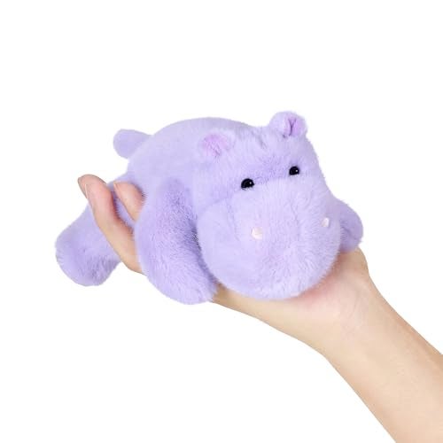 PEACH CAT Hippo Stuffed Animal Cute Hippopotamus Plushies Small Plush Toys Gifts for Kids Purple - Image 1