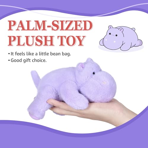 PEACH CAT Hippo Stuffed Animal Cute Hippopotamus Plushies Small Plush Toys Gifts for Kids Purple - Image 5