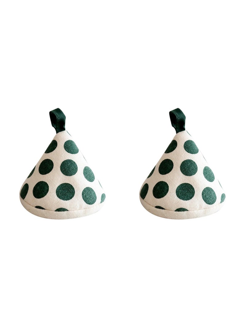 2 Pack Anti-scalding Pot Lid Mitts, Pot Lid Cover Anti-scalding Pot Cover, Non-slip Pot Lid Cover Anti-scalding Pot Lid Handle Gloves Polyester (Green)  - Image 1