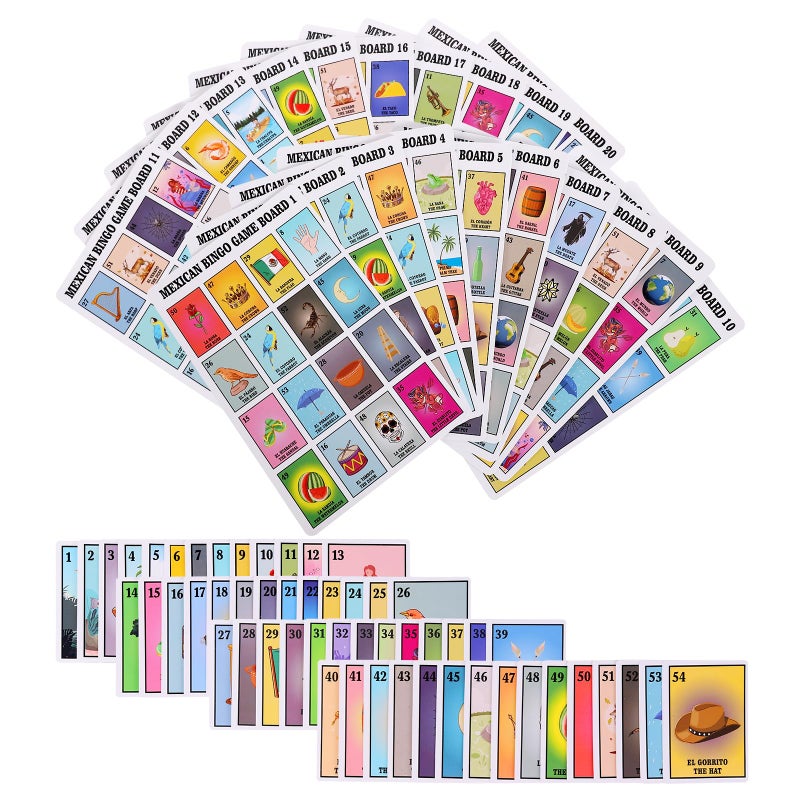 Ambercalm Mexican Bingo Games in Spanish English for 20 PlayersMillennial Bilingual Puerto Rico Game CardsBaraja Mexicana Juegos para Baby ShowerSchoolsCinco de Mayo and Mexican Party - Image 2