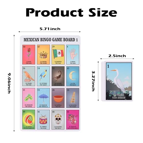 Ambercalm Mexican Bingo Games in Spanish English for 20 PlayersMillennial Bilingual Puerto Rico Game CardsBaraja Mexicana Juegos para Baby ShowerSchoolsCinco de Mayo and Mexican Party - Image 3