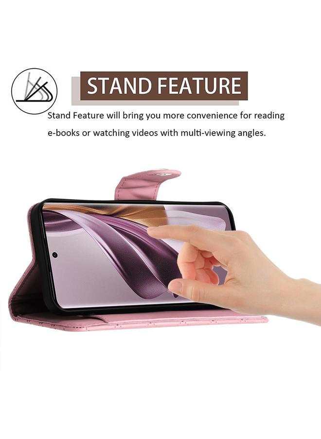 S-TOP Case For OPPO Reno10 / Reno10 Pro Global Rhombic Texture Flip Leather Phone Case with Lanyard - Image 3