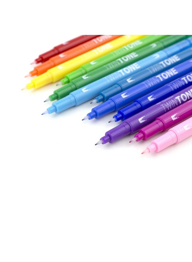 Tombow 61526 Twintone Marker Set, Rainbow, 12-Pack. Double-Sided Markers Perfect For Planners, Journals, Doodling, And More!  - Image 5