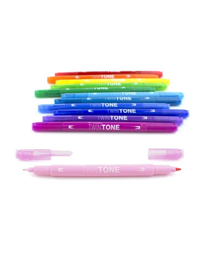 Tombow 61526 Twintone Marker Set, Rainbow, 12-Pack. Double-Sided Markers Perfect For Planners, Journals, Doodling, And More!  - Image 3