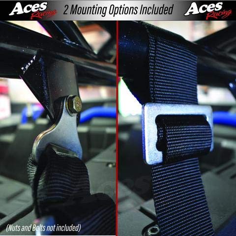 AAAA Aces Racing 5 Point Harness (Pair) Polaris Canam With Bypass plug (Black, 5 Point) - Image 2
