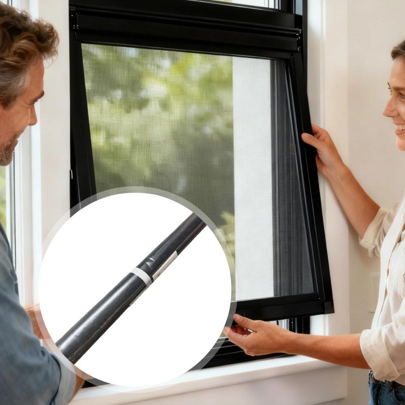 Self Adhesive Black Window Screen Mesh Roll 47 2 X 98 4 Inch Detachable Anti Mosquito Dust Proof - Image 4