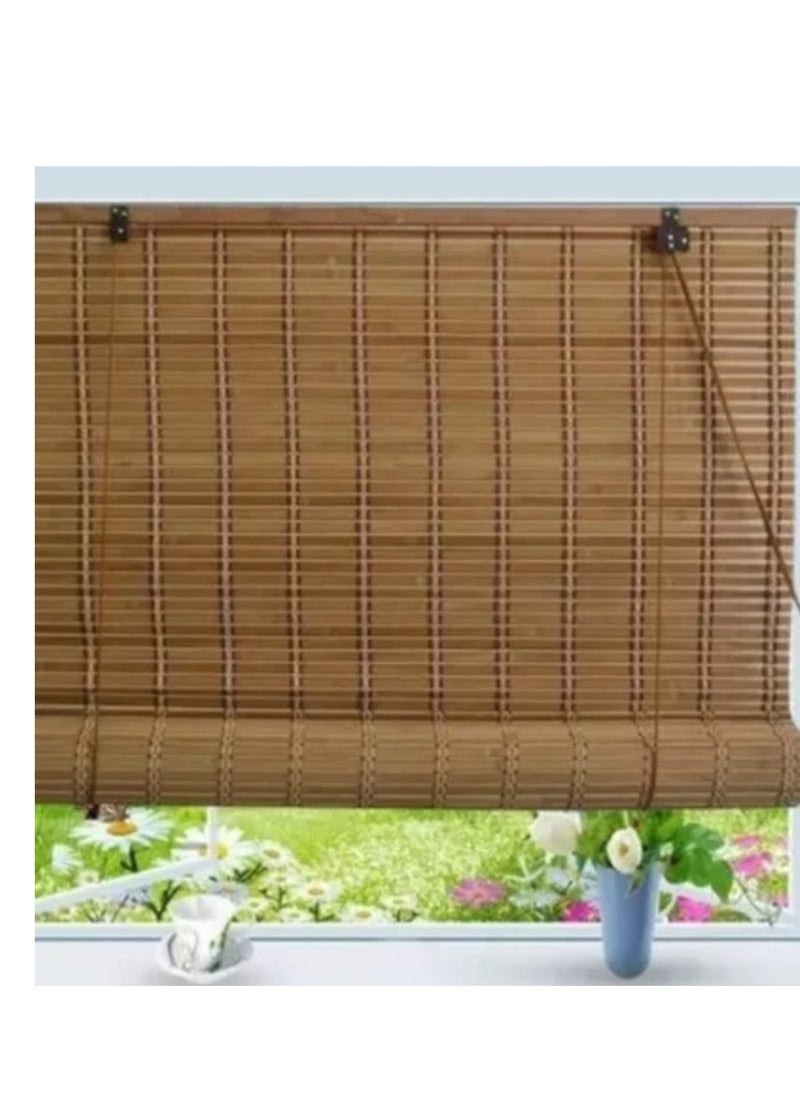 Generic - Bamboo Blinds, Natural Bamboo Blinds, Roller Blinds, Foldable Blinds, Breathable, UV Protection, Blackout Window Blinds, Light Reflective, All Installation Hardware Included (W100cm x H180cm) - Image 1