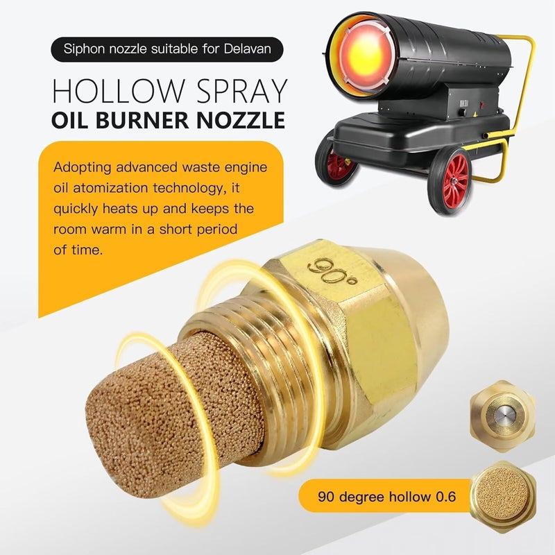 Upgraded .60-90Degree Hollow Oil Burner Nozzle Replacement for Delavan .60 GPH 90 Degree Spray Nozzle by HEKUTU - Image 4