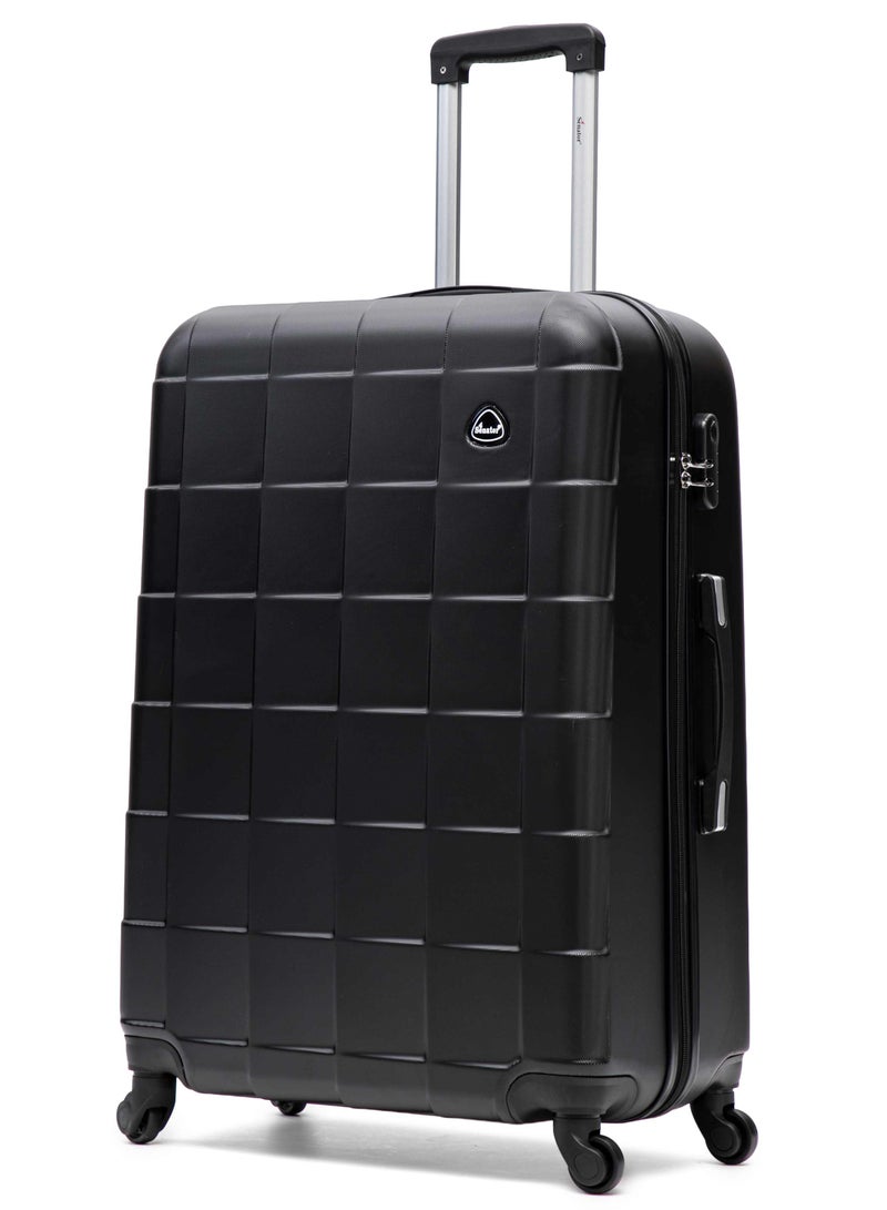SENATOR Hard Case Travel Bags Large Checked Luggage Trolley ABS Lightweight Suitcase with 4 Spinner Wheels, A207, Black - Image 1