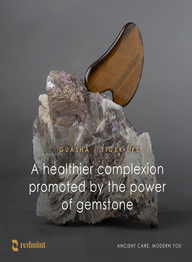 Redmint Tiger Eye Gua Sha Tool for Face | Rooted in Ancient TCM Wisdom | Rediscover Youthful Skin | Facial Massage Tools for Puffiness Reducing, Jawline Sculpting | Face Stone Gua Sha to Lift, Plump - Image 5