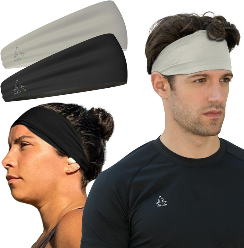 يمبل تايب عصابات رأس تمبل تيب للرجال والنساء - عصابة عرق للرجال وعصابة رأس رياضية ماصة للرطوبة لتمارين الجري والتدريب المتقاطع واليوجا وصديقة لخوذة الدراجة - Image 1