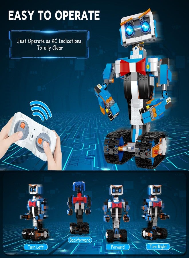 أو كي كي ألعاب بناء الروبوتات من أوك للأولاد، مشاريع STEM للأطفال من سن 8 إلى 12 عامًا، مجموعة بناء روبوتات تعليمية قابلة لإعادة الشحن، يتم التحكم فيها عن بُعد وعبر تطبيق، هدية مثالية للفتيات. - Image 4