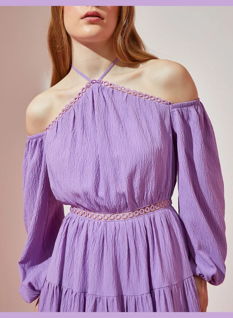 كوتون Tiered Off-Shoulder Dress