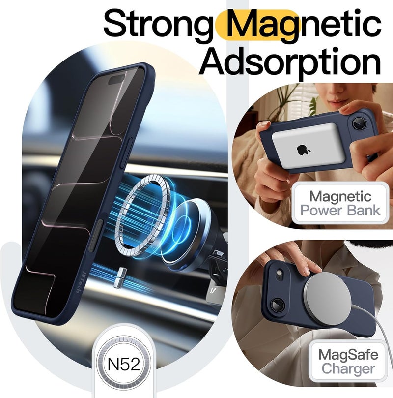 Jetech Magnetic Case for iPhone Air Compatible with MagSafe, Camera Lens Full Protection, Minimalist Soft TPU Protective Phone Cover with Matte Finish, Shockproof, 6.5-Inch Display (Deep Blue) - Image 4