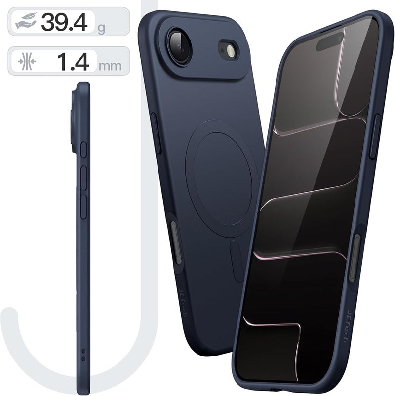 Jetech Magnetic Case for iPhone Air Compatible with MagSafe, Camera Lens Full Protection, Minimalist Soft TPU Protective Phone Cover with Matte Finish, Shockproof, 6.5-Inch Display (Deep Blue) - Image 3
