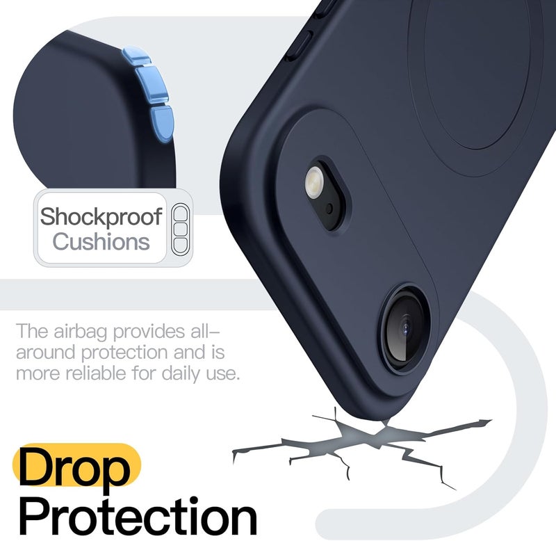 Jetech Magnetic Case for iPhone Air Compatible with MagSafe, Camera Lens Full Protection, Minimalist Soft TPU Protective Phone Cover with Matte Finish, Shockproof, 6.5-Inch Display (Deep Blue) - Image 5