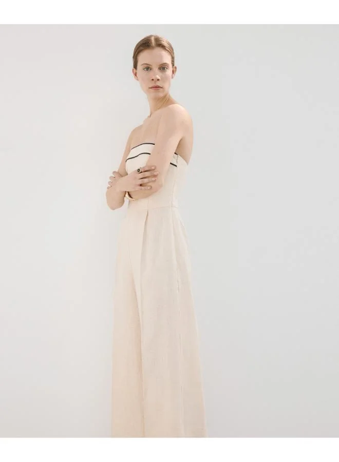 Mango  Linen bandeau jumpsuit for Women | Best Price UAE