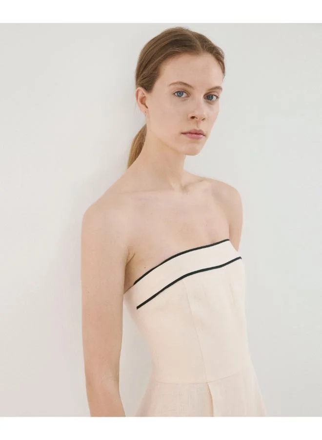 Mango  Linen bandeau jumpsuit for Women | Best Price UAE