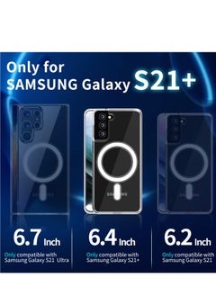 INFOSUN S21  Plus Case Clear Cover for Samsung Galaxy S21 Plus , Slim Thin Magnetic Case Yellowing-Resistant Anti-Drop Shock Absorption Anti-Scratch and Hard Back Case for S21 Plus 6.7 Inch (2021)  - Image 3