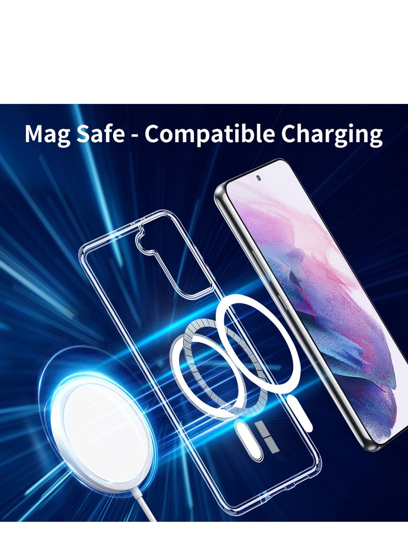 INFOSUN S21  Plus Case Clear Cover for Samsung Galaxy S21 Plus , Slim Thin Magnetic Case Yellowing-Resistant Anti-Drop Shock Absorption Anti-Scratch and Hard Back Case for S21 Plus 6.7 Inch (2021) - Image 4