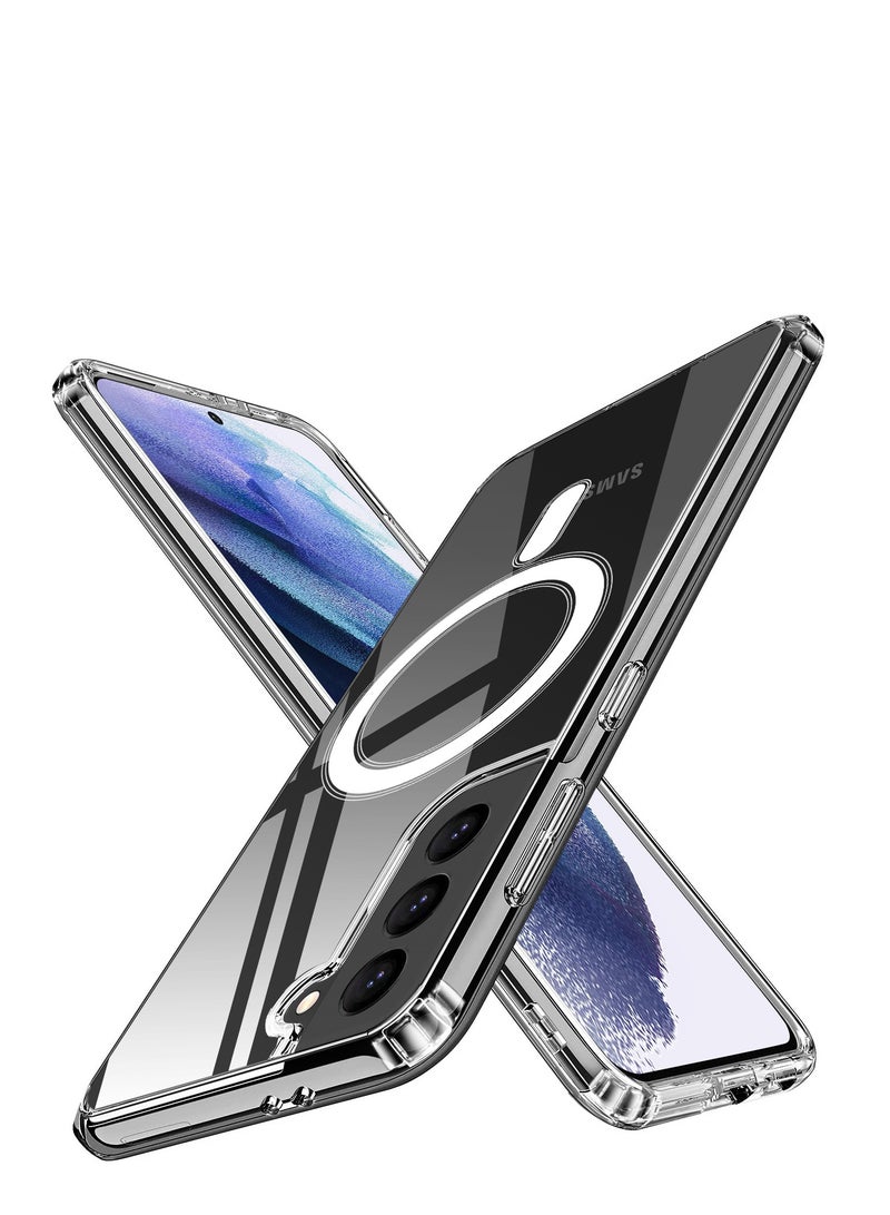 INFOSUN S21  Plus Case Clear Cover for Samsung Galaxy S21 Plus , Slim Thin Magnetic Case Yellowing-Resistant Anti-Drop Shock Absorption Anti-Scratch and Hard Back Case for S21 Plus 6.7 Inch (2021) - Image 2