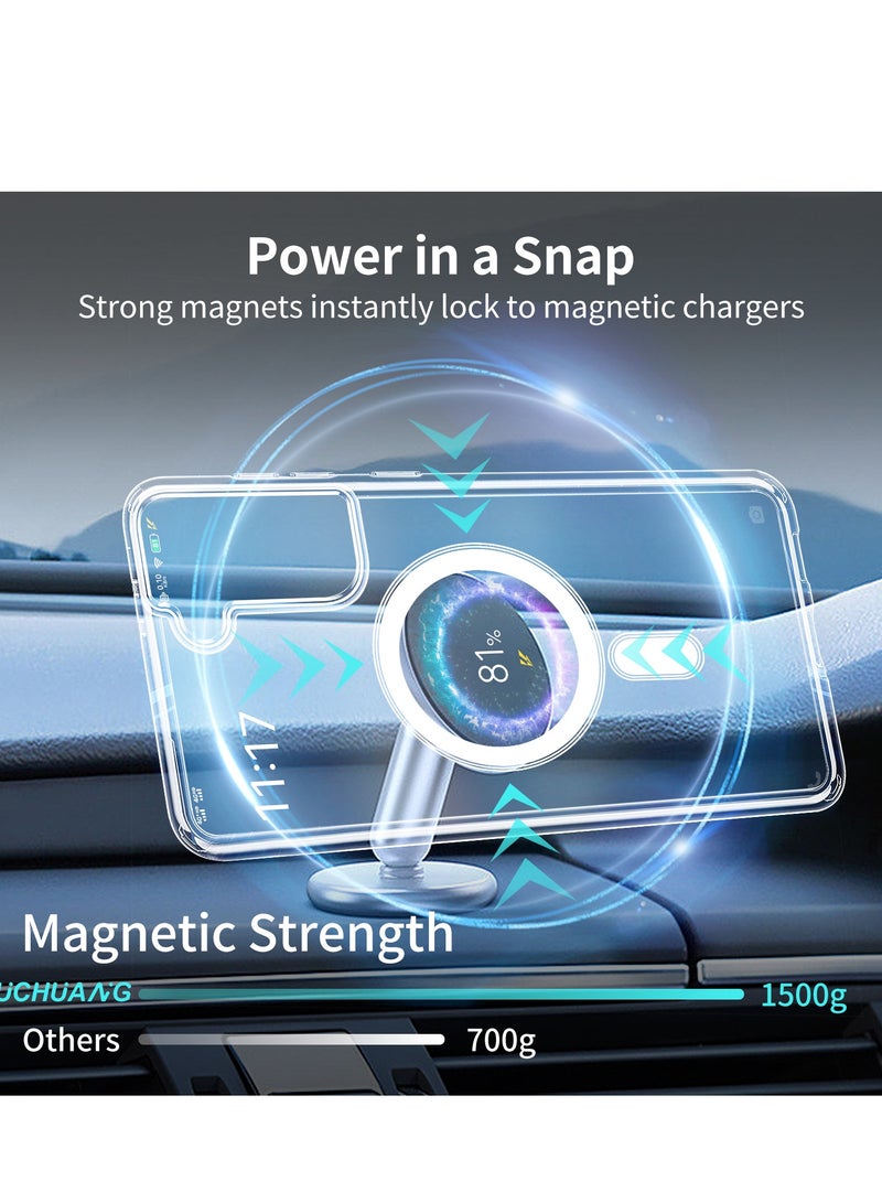 INFOSUN S21  Plus Case Clear Cover for Samsung Galaxy S21 Plus , Slim Thin Magnetic Case Yellowing-Resistant Anti-Drop Shock Absorption Anti-Scratch and Hard Back Case for S21 Plus 6.7 Inch (2021) - Image 5