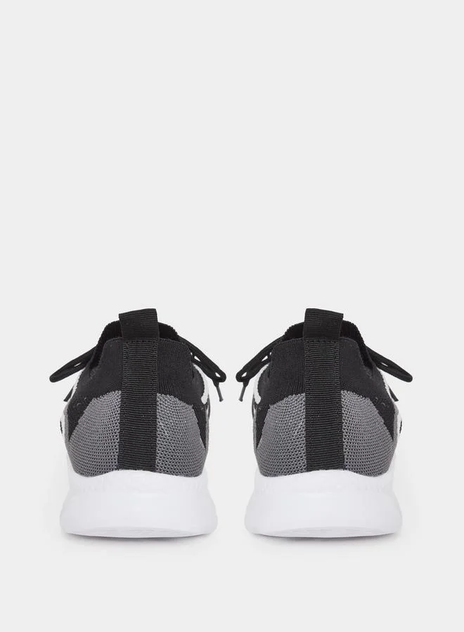 Styli Color Block Textured Breathable Lace Up Sneakers