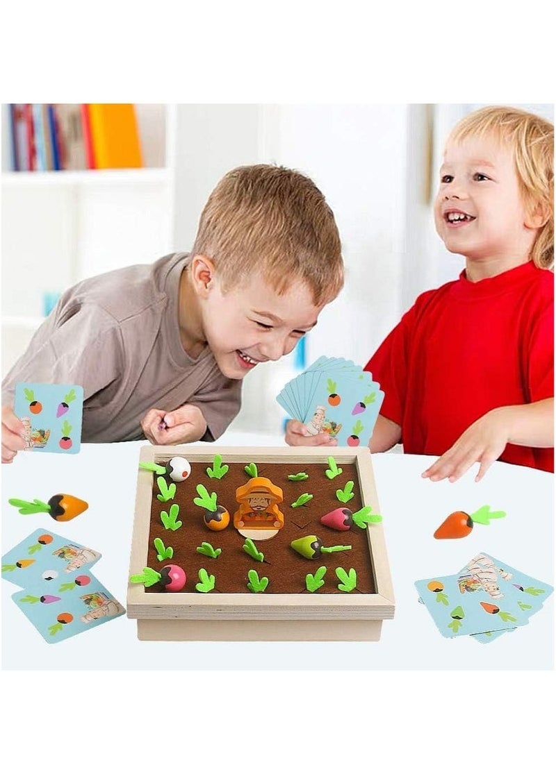 Montessori Toys  Educational Sensory Toys for Toddlers 3 4 5 Years Old Boys Girls Baby, Wooden Toy Carrot Harvest Game, Educational Toys Shape Sorting Matching Puzzle, Memory Game Radishes Fine Moto - Image 3