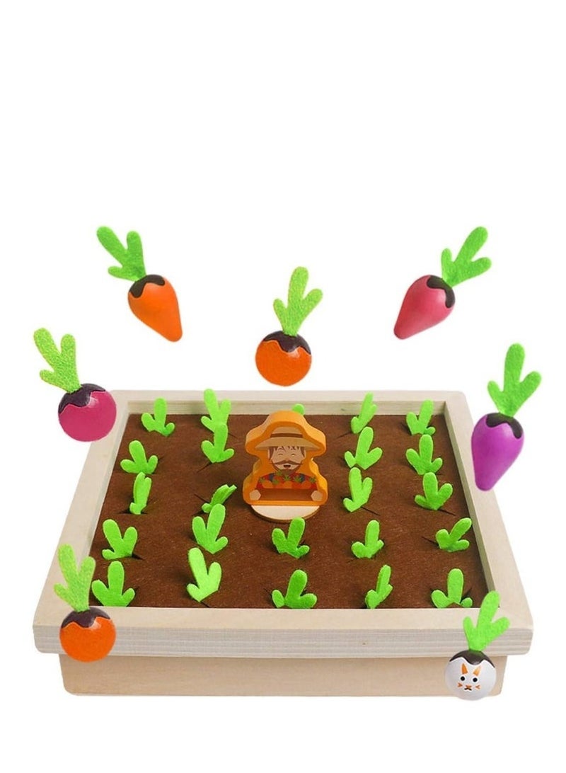 Montessori Toys  Educational Sensory Toys for Toddlers 3 4 5 Years Old Boys Girls Baby, Wooden Toy Carrot Harvest Game, Educational Toys Shape Sorting Matching Puzzle, Memory Game Radishes Fine Moto - Image 2