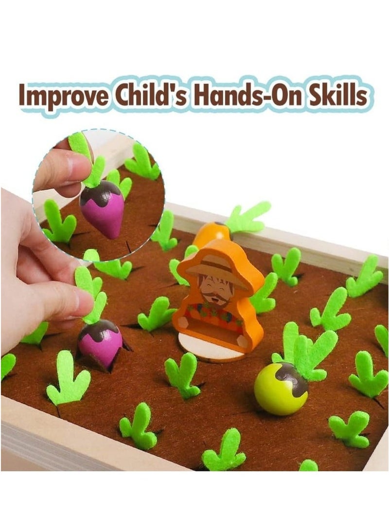 Montessori Toys  Educational Sensory Toys for Toddlers 3 4 5 Years Old Boys Girls Baby, Wooden Toy Carrot Harvest Game, Educational Toys Shape Sorting Matching Puzzle, Memory Game Radishes Fine Moto - Image 4