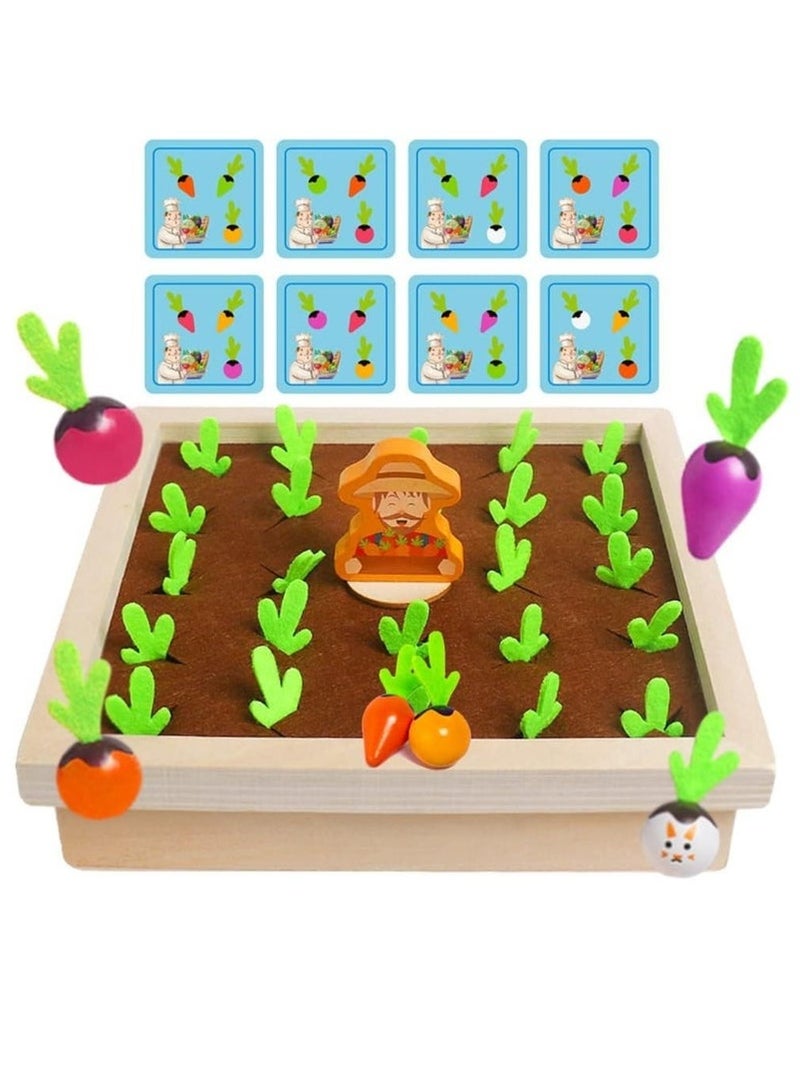 Montessori Toys  Educational Sensory Toys for Toddlers 3 4 5 Years Old Boys Girls Baby, Wooden Toy Carrot Harvest Game, Educational Toys Shape Sorting Matching Puzzle, Memory Game Radishes Fine Moto - Image 5