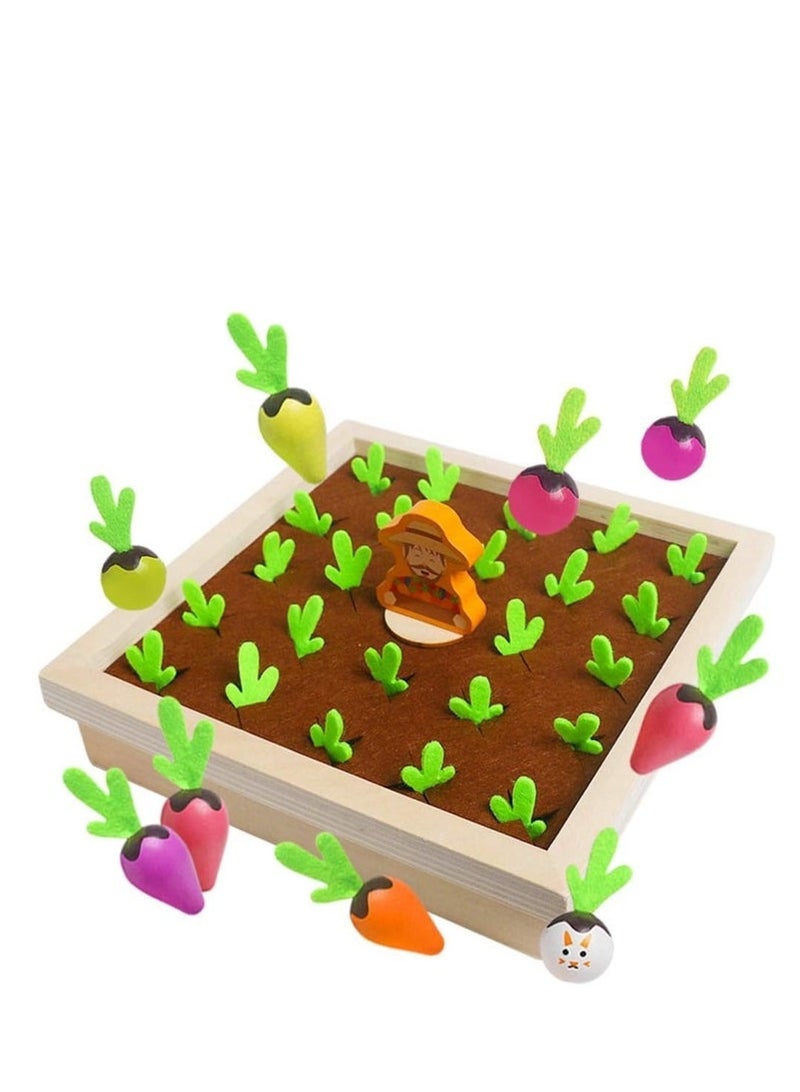 Montessori Toys  Educational Sensory Toys for Toddlers 3 4 5 Years Old Boys Girls Baby, Wooden Toy Carrot Harvest Game, Educational Toys Shape Sorting Matching Puzzle, Memory Game Radishes Fine Moto - Image 1