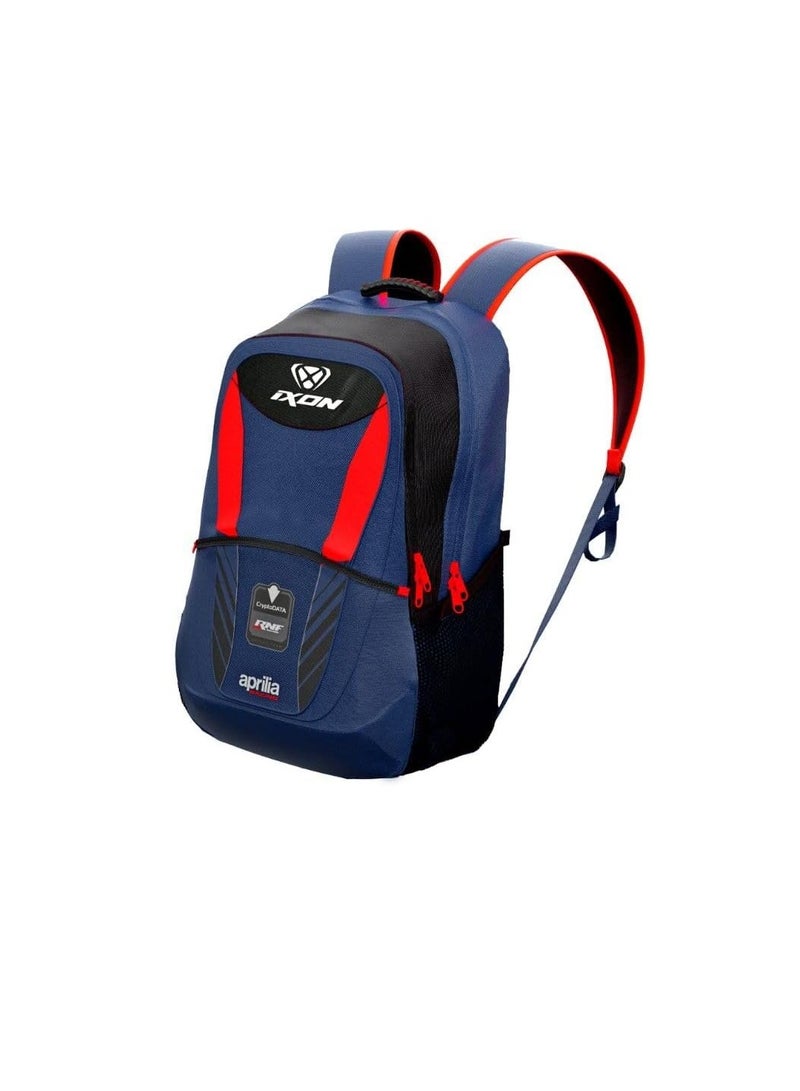 ixon Touring Bag Touring Motorcycle Backpack (Navy/Black/Neon Red) 501105012 