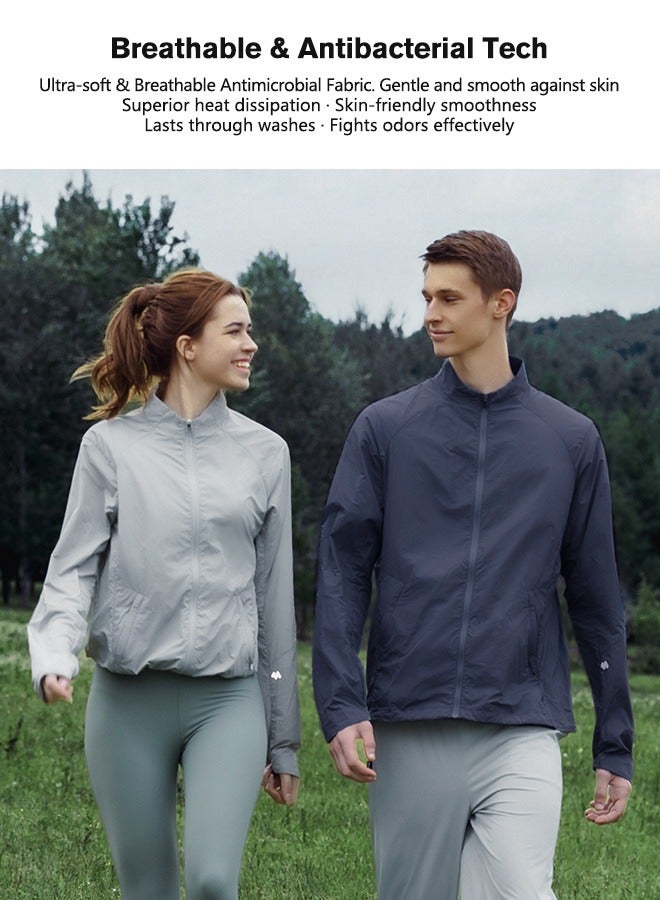 Sunnaltree UPF 50+ UV Sun Protection Clothing for Men, Lightweight Sun Protection Ice Silk Clothing Long Sleeve Hoodie Sun Shirt, Summer Elastic Quick Dry Sun Shirts Full Zipper Fishing Jacket - Image 3