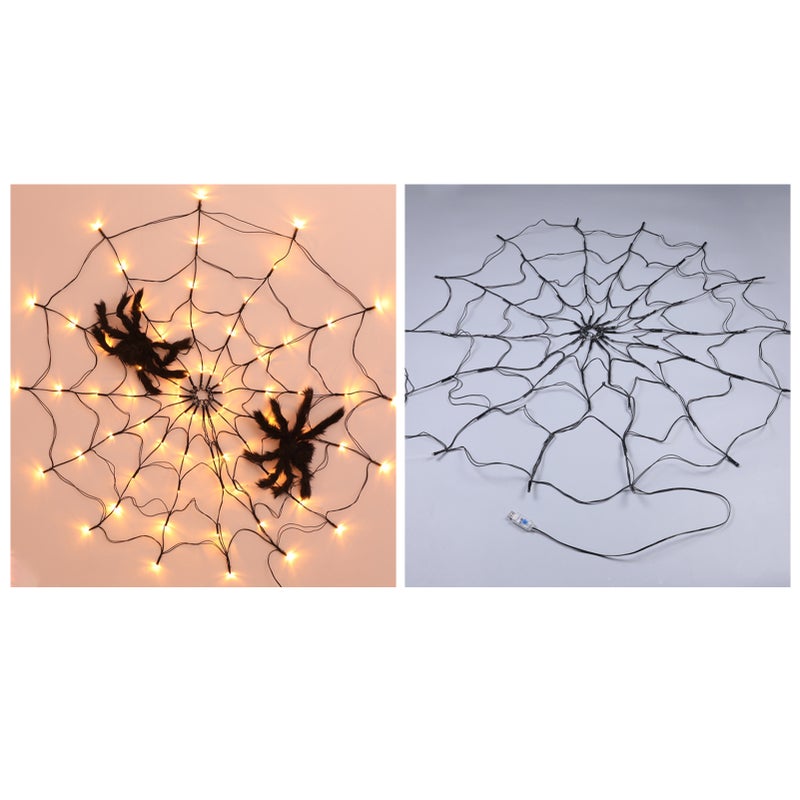 Spider Web Lamp Remote Control 8 Brightness Modes Energy-saving Eye-protection Wall Corner Halloween Decoration - Image 2