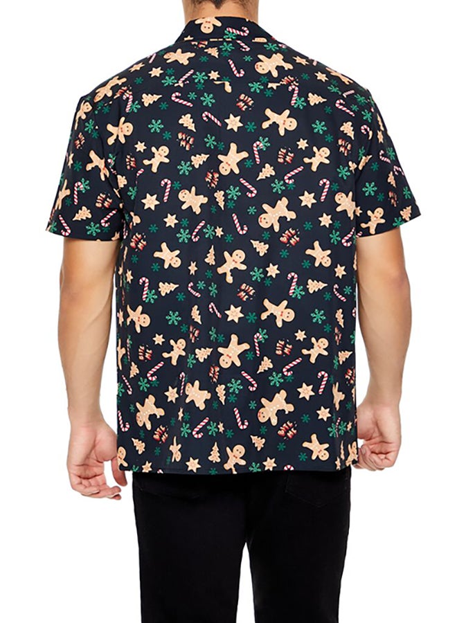 FOREVER 21 Christmas Gingerbread Man Motif Shirt - Image 3
