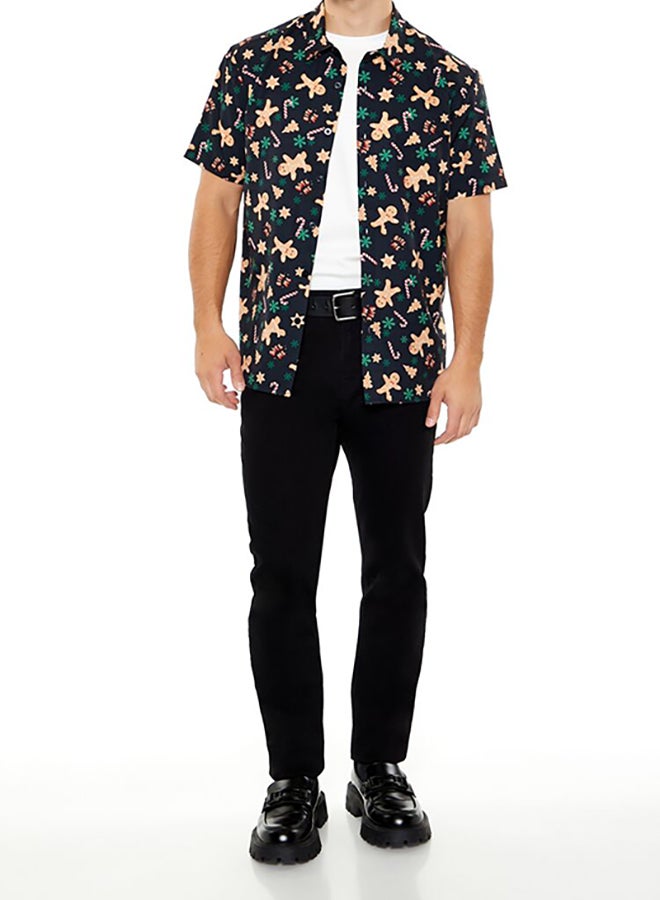 FOREVER 21 Christmas Gingerbread Man Motif Shirt - Image 4